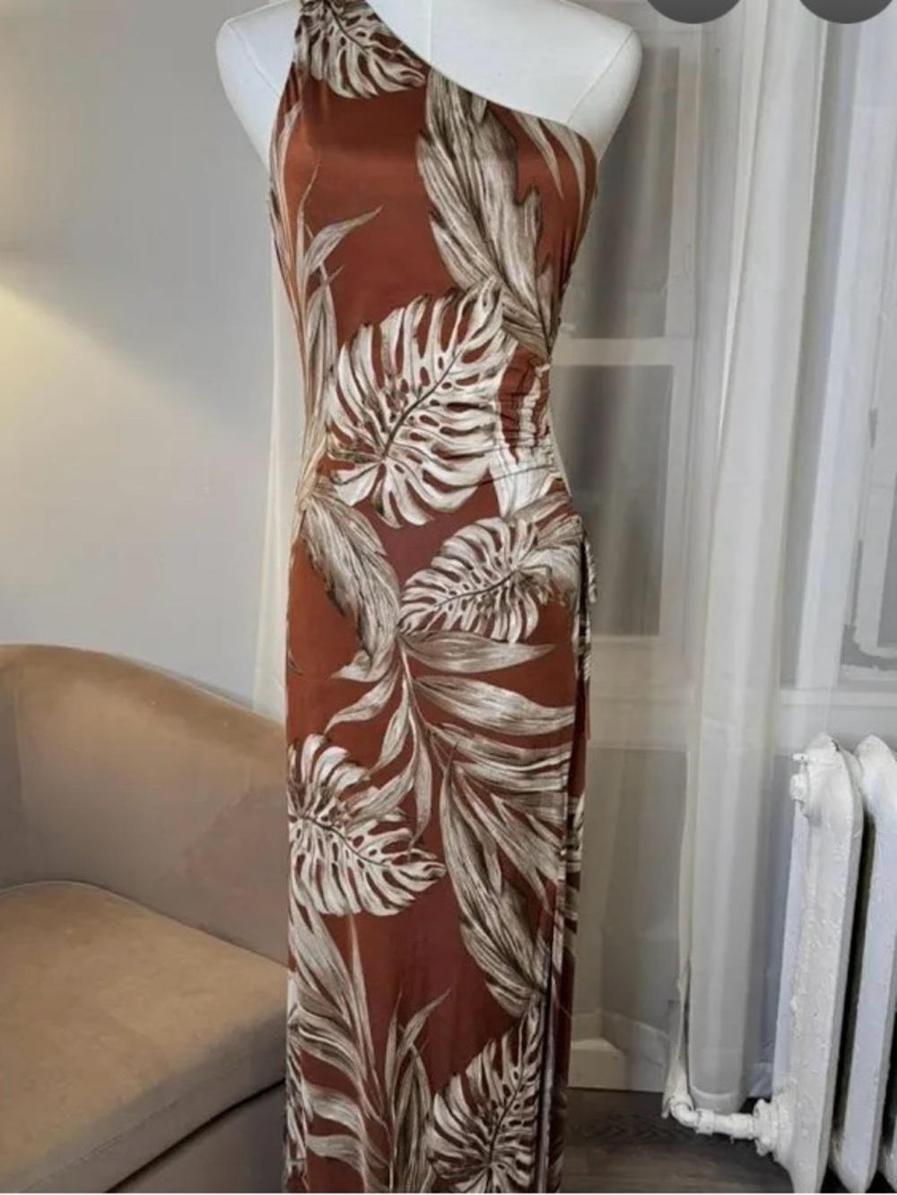 Small Windsor Tropical Print Halter Maxi Dress